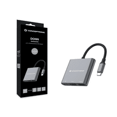 Conceptronic DONN01G dokkoló állomás és port replikátor USB 3.2 Gen 1 (3.1 Gen 1) Type-C Fekete, Szürke (DONN01G)
