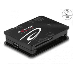 DELOCK USB 2.0 CF/SD/Micro SD/MS/xD/M2 kártyaolvasó (91007) (d91007)