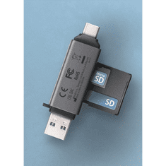 AXAGON USB-C + USB-A külső kártyaolvasó szürke (CRE-DAC) (CRE-DAC)