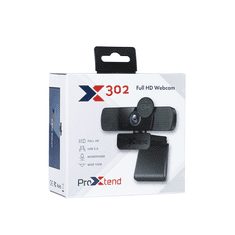 ProXtend X302 Full HD webkamera 2 MP 1920 x 1080 pixelek USB 2.0 Fekete (PX-CAM006)