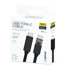 Platinet PUCC5A1B USB kábel 1 M USB 2.0 USB C Fekete (PUCC5A1B)