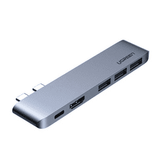 Ugreen 60559 dokkoló állomás és port replikátor USB 3.2 Gen 1 (3.1 Gen 1) Type-C Ezüst (UG60559)