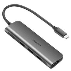 Ugreen 50209 dokkoló állomás és port replikátor USB 3.2 Gen 1 (3.1 Gen 1) Type-C Fekete, Szürke (UG50209)