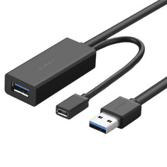 Ugreen 20827 USB kábel 10 M USB 3.2 Gen 1 (3.1 Gen 1) USB A USB A/Micro-USB B Fekete (ugr20827)