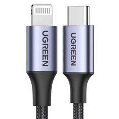 Ugreen 60761 mobiltelefon kábel Fekete 2 M USB C Lightning (60761)
