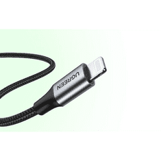 Ugreen 60761 mobiltelefon kábel Fekete 2 M USB C Lightning (60760)