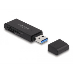 DELOCK USB SD/MicroSD kártyaolvasó fekete (delock91002)