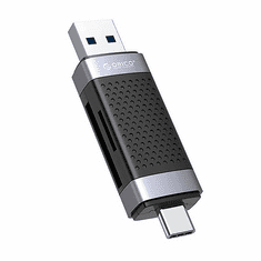 Orico külső TF/SD kártyaolvasó USB+USB-C fekete (CD2D-AC2-BK) (CD2D-AC2-BK)