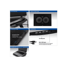 ACT AC8105 laptop hűtőpad 43,9 cm (17.3") 2500 RPM Fekete (AC8105)
