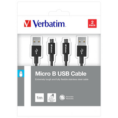 Verbatim 48874 USB kábel 1 M USB 3.2 Gen 1 (3.1 Gen 1) Micro-USB A USB A Fekete (Verbatim48874)