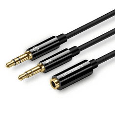 Ugreen 20898 audio kábel 0,2 M 2 x 3.5mm 3.5mm Fekete (ugreen20898)