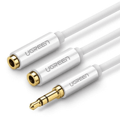 Ugreen 10739 audio kábel 0,25 M 3.5mm 2 x 3.5mm Fehér (UG10739)