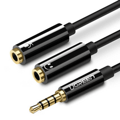 Ugreen 30620 audio kábel 0,15 M 3.5mm 2 x 3.5mm Fekete (UG30620)