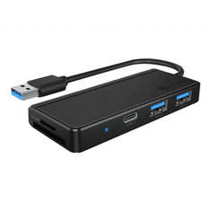 RaidSonic ICY BOX IB-HUB1423CR-U3 USB 3.2 Gen 1 (3.1 Gen 1) Type-A 5000 Mbit/s Fekete (IB-HUB1423CR-U3)