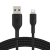 Belkin BOOST CHARGE Lightning - USB-A harisnyázott kábel 15cm fekete (CAA002bt0MBK) (CAA002bt0MBK)