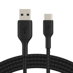 Belkin BOOST CHARGE USB-C - USB-A harisnyázott kábel 2m fekete (CAB002bt2MBK) (CAB002bt2MBK)