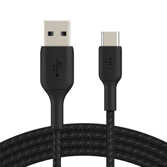 Belkin BOOST CHARGE USB-C - USB-A harisnyázott kábel 1m fekete (CAB002bt1MBK) (CAB002bt1MBK)