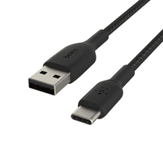 Belkin BOOST CHARGE USB-C - USB-A harisnyázott kábel 2m fekete (CAB002bt2MBK) (CAB002bt2MBK)