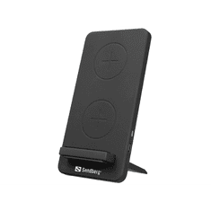 Sandberg Wireless Charger Stand 15W Okostelefon Fekete USB Vezeték nélkül tölthető Gyorstöltés Beltéri (441-44)