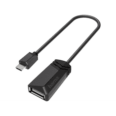 Hama 00200308 csatlakozó átlakító Micro-USB USB A típus Fekete (H200308)
