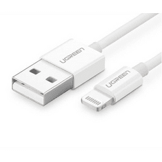 Ugreen cable USB 2.0 A lightning 2m, 5V/2.4A iPhone 7 / 7plus / 6S/ 6 / 6 Plus, iPhone 5s/5c/5, iPad Mini/Mini 2, iPad 1 M Fehér (ugree20728)