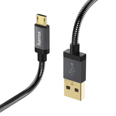 Hama 1.5m, USB2.0-A/USB2.0 Micro-B USB kábel 1,5 M USB A Micro-USB B Antracit (hama173625)