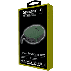 Sandberg Survivor Powerbank 10000 Lítium-polimer (LiPo) 10000 mAh Zöld, Szürke (420-60)