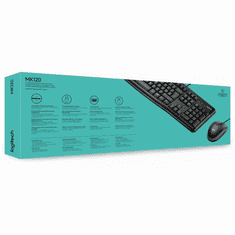 Logitech Desktop MK120 billentyűzet Egér mellékelve USB QWERTY Angol nemzetközi Fekete (920-002562)