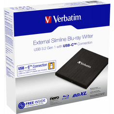 Verbatim 43889 optikai meghajtó Blu-Ray RW Fekete (verbatim43889)