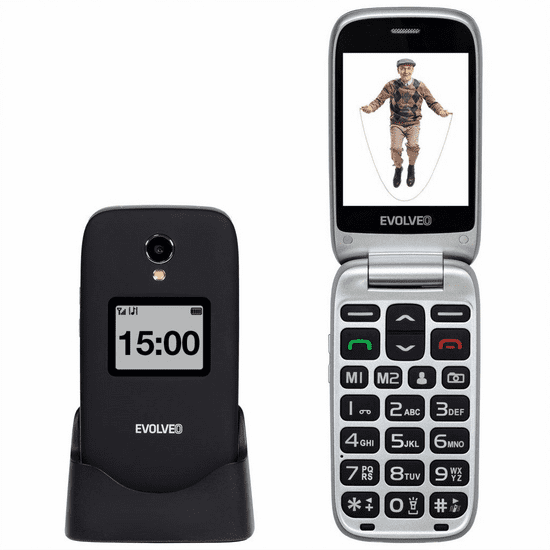 Evolveo EasyPhone FP mobiltelefon fekete-ezüst (EP-770-FPB)