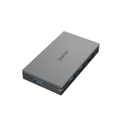 Hama 00200115 hálózati csatlakozó USB 3.2 Gen 1 (3.1 Gen 1) Type-A 5000 Mbit/s Antracit, Szürke (h00200115)