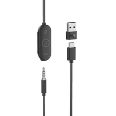 Logitech Zone Headset Vezetékes Hallójárati Iroda/telefonos ügyfélközpont USB C-típus Grafit (981-001013)