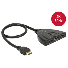 DELOCK HDMI Switch HDMI UHD 3x HDMI in 1x HDMI out 4k - 50cm kábel (18600) (18600)