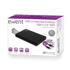 Ewent EW7072 tárolóegység burkolat HDD/SSD ház Fekete 2.5" (EW7072)