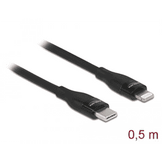 DELOCK 86636 USB-C - Lightning adat- és töltőkábel 0,5m fekete (D86636)