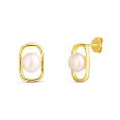 JwL Luxury Pearls Gyengéd aranyozott valódi gyöngy fülbevaló JL0828