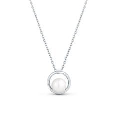 JwL Luxury Pearls Gyengéd nyaklánc cirkónium kövekkel és valódi gyöngyökkel JL0833 (lánc, medál)