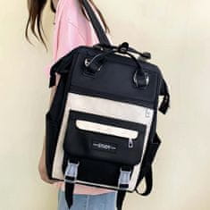 Dollcini elegáns hátizsák, divatos hátizsák, napi/utazási/diáktáska, fekete
