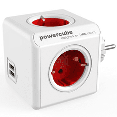 Allocacoc PowerCube Original USB hálózati elosztó fehér-piros (1202RD/DEOUPC) (1202RD/DEOUPC)