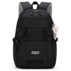 Dollcini elegáns iskolatáska, hátizsák, stílusos hétköznapi táska, Travel, College iskolai táska, fekete