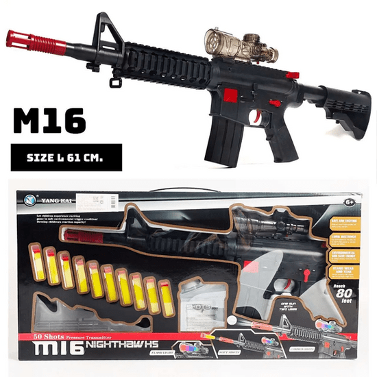 X TECH M16 Nerf Gépfegyver-szivacs-és zselégyöngy tölténnyel