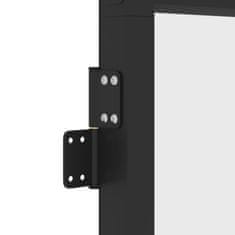 Greatstore fekete edzett üveg és alumínium beltéri ajtó 102,5x201,5 cm