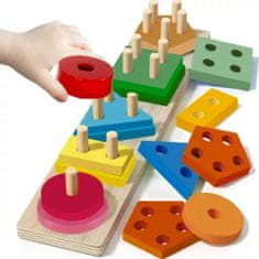 Kruzzel 22492 Dřevěná vkládačka pro děti 16 dílů