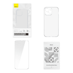 BASEUS Crystal iPhone 12 Pro Max tok átlátszó és üvegfólia (ARSJ000502) (ARSJ000502)