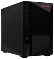 Asustor Nimbustor 2 Gen2 AS5402T 2 Bay NAS, Quad-Core 2.0GHz CPU, Dual 2.5GbE portok, 4GB DDR4, 4x M.2 SSD bővítőhely