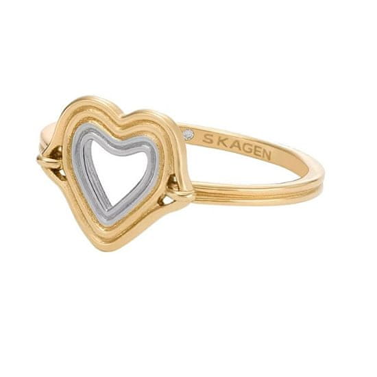 Skagen Gyengéd aranyozott gyűrű szívvel Kariana SKJ1680998