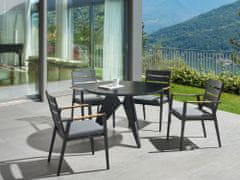 Beliani Fekete alumínium kerti étkezőasztal 110 cm OLMETTO