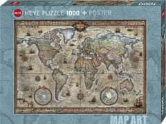 Heye Puzzle Map Art: Retro World 1000 db
