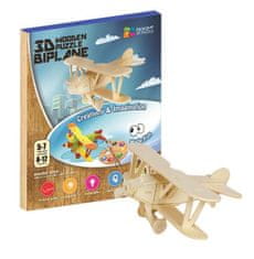 NiXiM 3D-s fa puzzle - Kétfedelű repülőgép