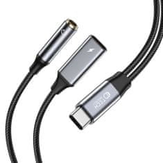 Tech-protect Ultraboost adapter USB-C - USB-C / 3.5mm jack 60W 6A PD, fekete